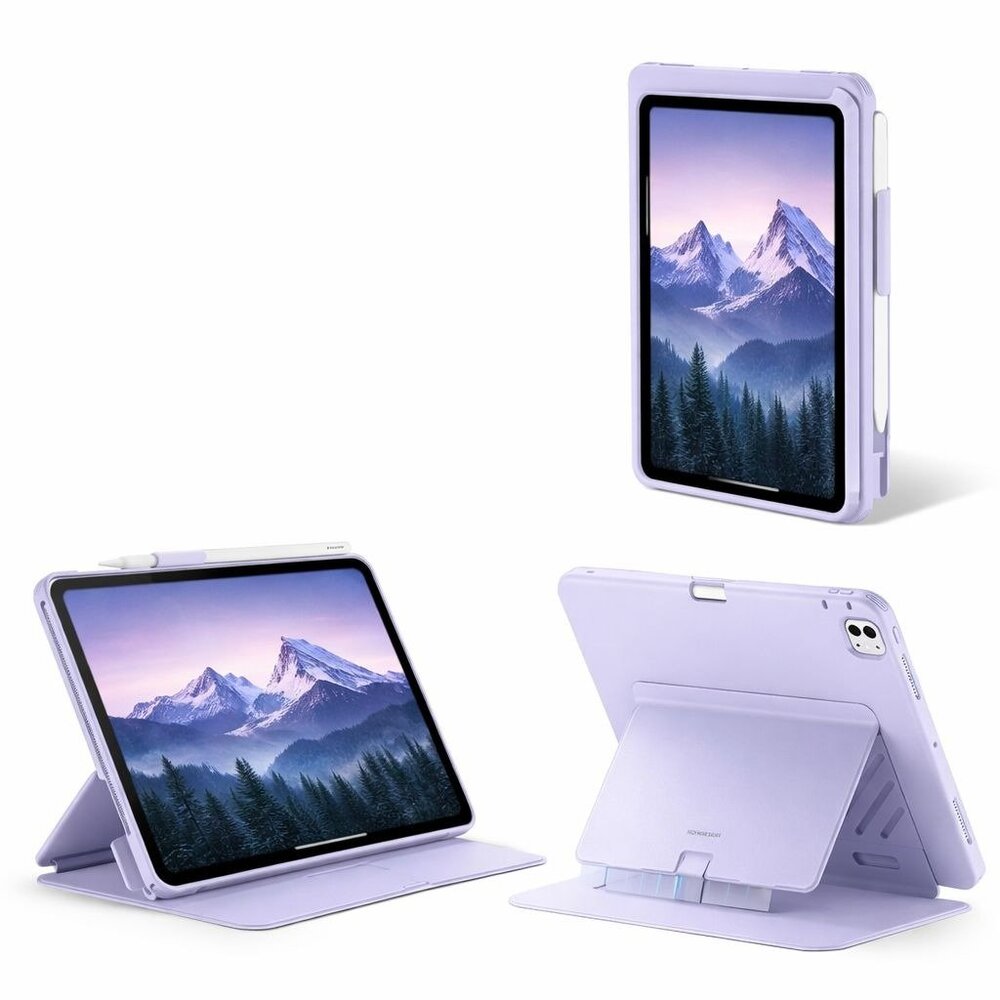 ESR iPad Pro 11 M5/M4 Flip Magnetic Case Purple Vertical Stand Cover 2025/2024